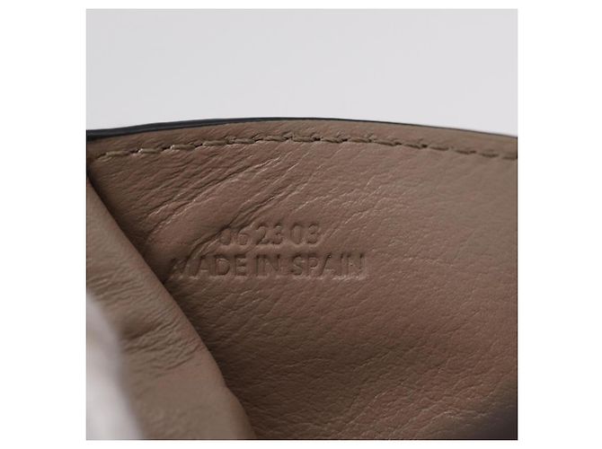 LOEWE Anagram Trifold Wallet Leather Beige Silver Auth 205328M Silvery - view 11