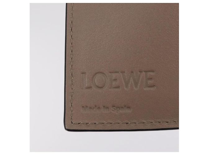 LOEWE Anagram Trifold Wallet Leather Beige Silver Auth 205328M Silvery - view 19