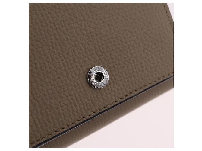 LOEWE Anagram Trifold Wallet Leather Beige Silver Auth 205328M Silvery - view 26