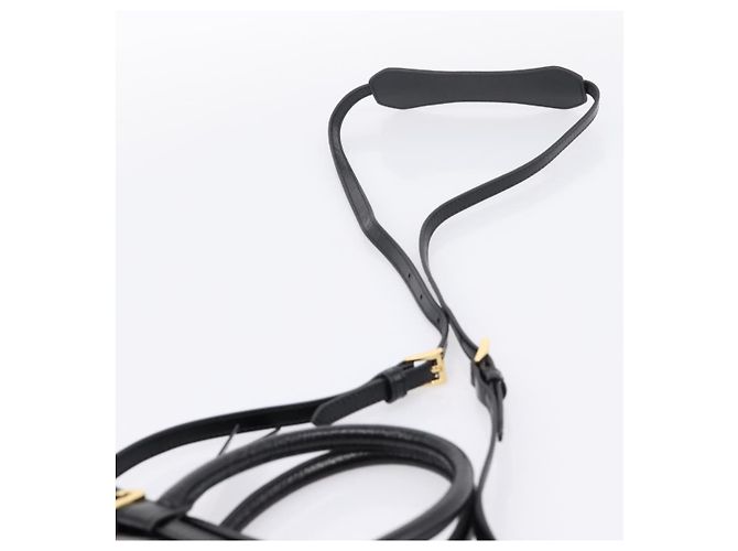 Bolso PRADA Bonnie de piel 2way Negro Oro Auth BA15756SAM Dorado - vista 15