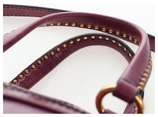 Miu Miu Handtasche Leder 2way Lila Gold Auth 204521V Golden - Ansicht 14