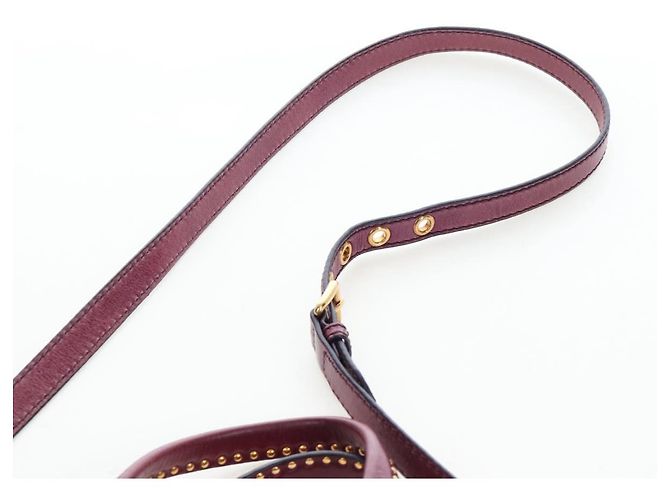 Miu Miu Handtasche Leder 2way Lila Gold Auth 204521V Golden - Ansicht 16