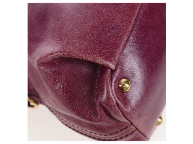 Miu Miu Handtasche Leder 2way Lila Gold Auth 204521V Golden - Ansicht 17