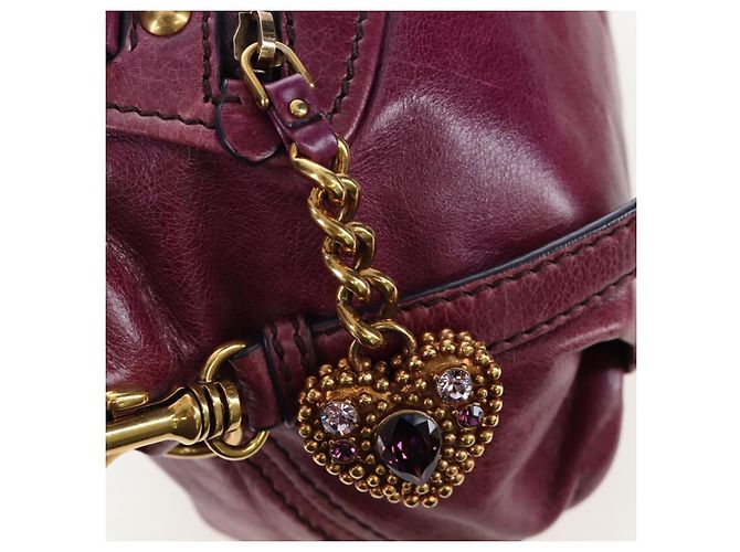 Miu Miu Handtasche Leder 2way Lila Gold Auth 204521V Golden - Ansicht 23