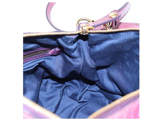 Miu Miu Handtasche Leder 2way Lila Gold Auth 204521V Golden - Ansicht 28