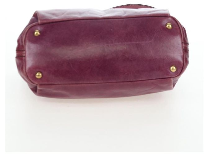 Miu Miu Handtasche Leder 2way Lila Gold Auth 204521V Golden - Ansicht 5