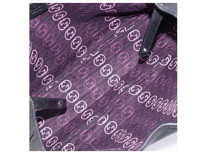 Borsa Tote GUCCI Pretty Sherry Line in pelle nera e oro 163805 Auth 207457V Nero D'oro - vista 10