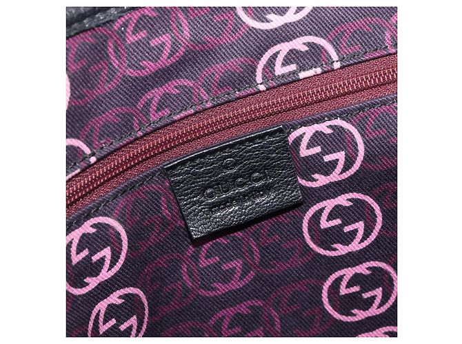 Borsa Tote GUCCI Pretty Sherry Line in pelle nera e oro 163805 Auth 207457V Nero D'oro - vista 19