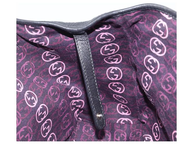 Borsa Tote GUCCI Pretty Sherry Line in pelle nera e oro 163805 Auth 207457V Nero D'oro - vista 20