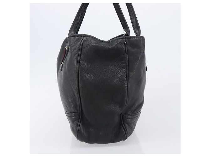 Borsa Tote GUCCI Pretty Sherry Line in pelle nera e oro 163805 Auth 207457V Nero D'oro - vista 3
