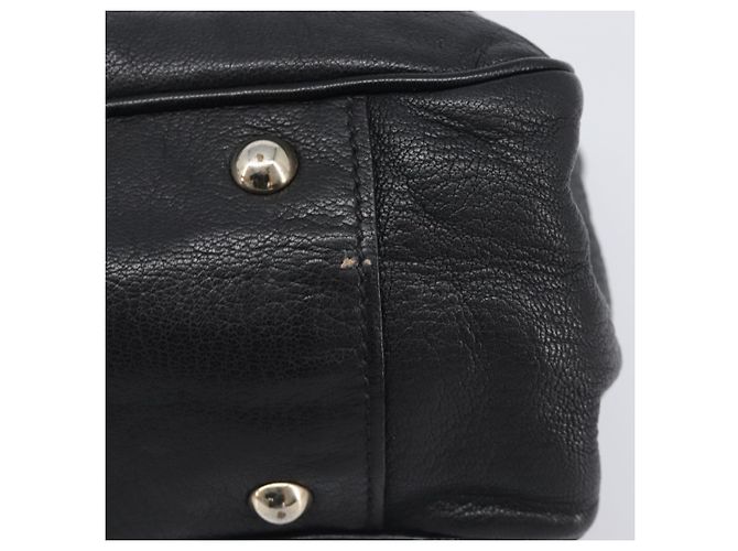 Borsa Tote GUCCI Pretty Sherry Line in pelle nera e oro 163805 Auth 207457V Nero D'oro - vista 6