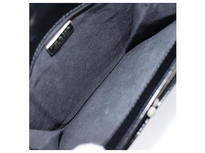 Bolso de hombro PRADA Patent Black Silver Auth bs37116 Negro Plata - vista 11