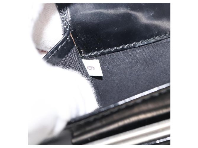 Bolso de hombro PRADA Patent Black Silver Auth bs37116 Negro Plata - vista 12