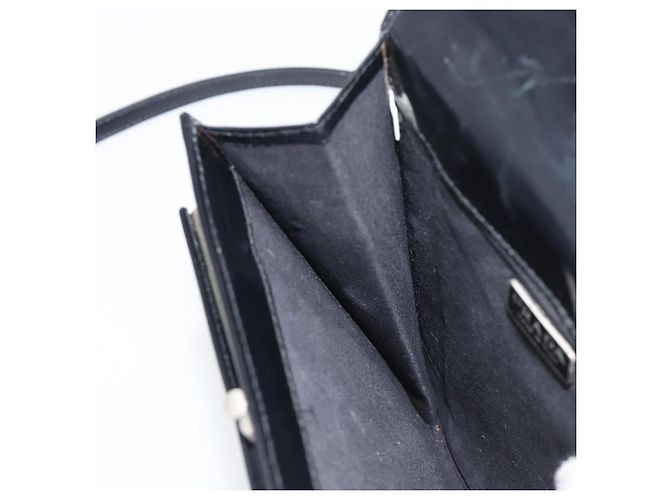 Bolso de hombro PRADA Patent Black Silver Auth bs37116 Negro Plata - vista 23