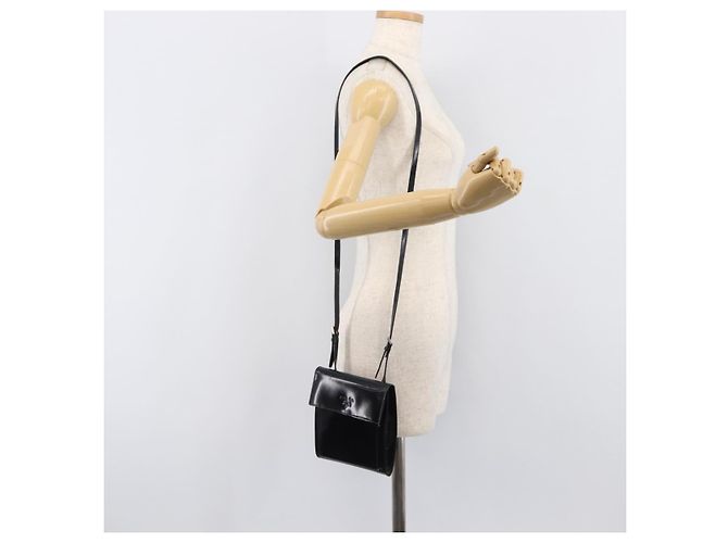 Bolso de hombro PRADA Patent Black Silver Auth bs37116 Negro Plata - vista 25