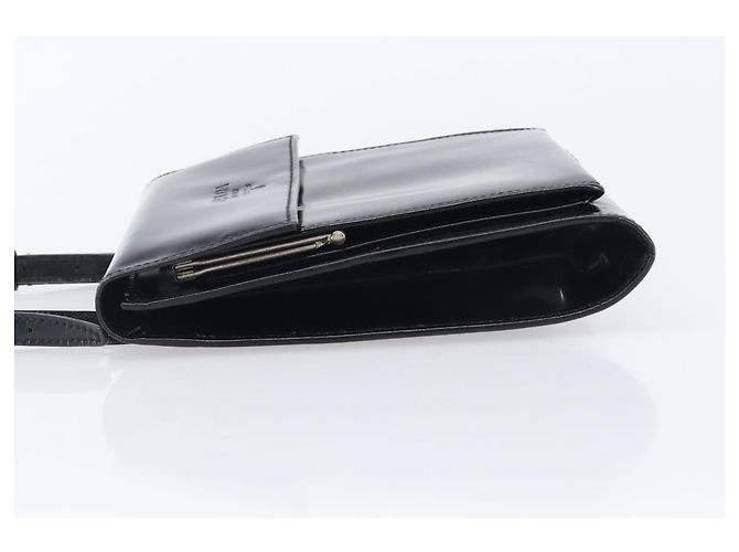 Bolso de hombro PRADA Patent Black Silver Auth bs37116 Negro Plata - vista 4