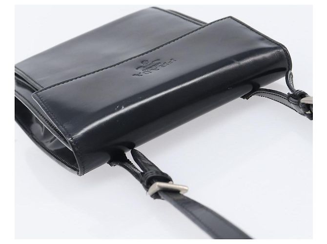 Bolso de hombro PRADA Patent Black Silver Auth bs37116 Negro Plata - vista 6