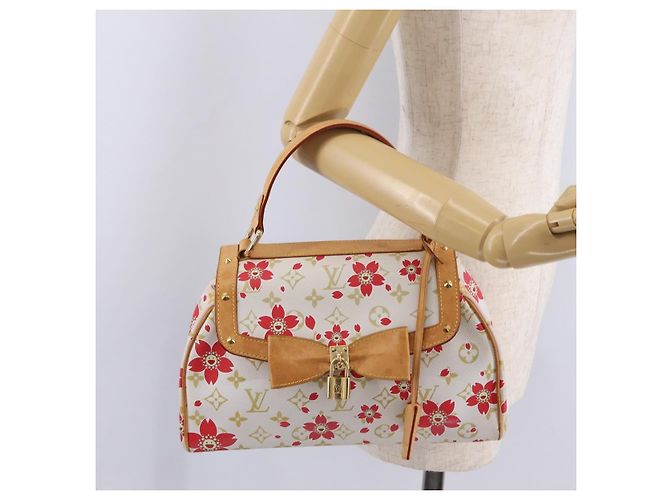 LOUIS VUITTON Monogram Cherry Blossom Sac Retro PM Bag M92014 LV Auth BA15759V Blanco - vista 29