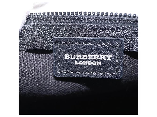 BURBERRY Nova Check Handtasche PVC Leather Beige Silver Auth ka6510A Silber - Ansicht 19