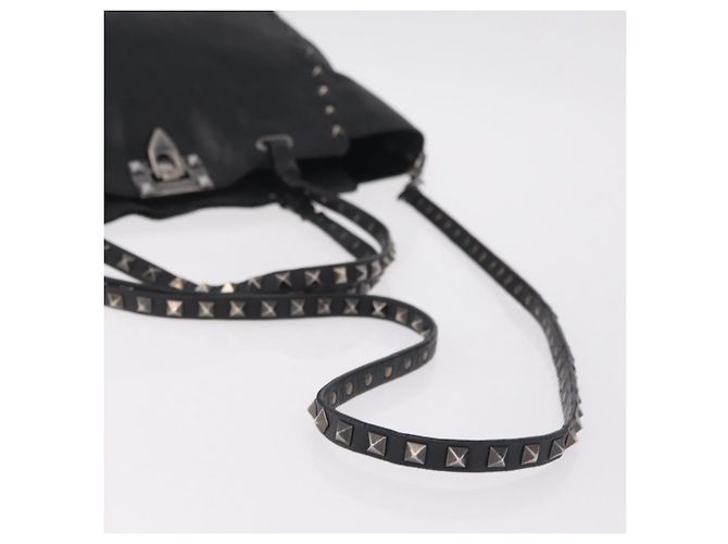 Bolso Valentino Studs de piel 2way Negro Plata Auth ka6536 - vista 10