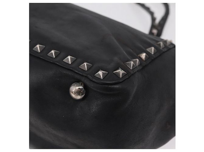 Bolso Valentino Studs de piel 2way Negro Plata Auth ka6536 - vista 18