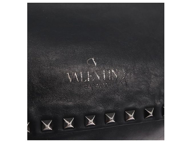 Bolso Valentino Studs de piel 2way Negro Plata Auth ka6536 - vista 21