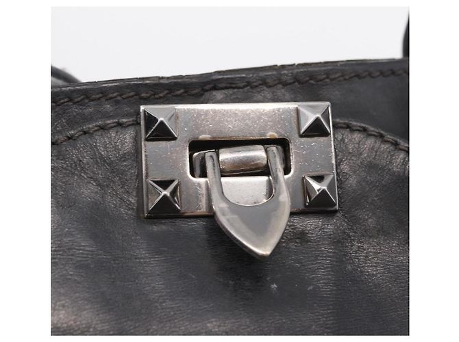 Bolso Valentino Studs de piel 2way Negro Plata Auth ka6536 - vista 22