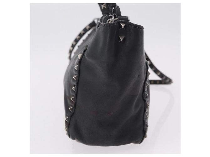 Bolso Valentino Studs de piel 2way Negro Plata Auth ka6536 - vista 4