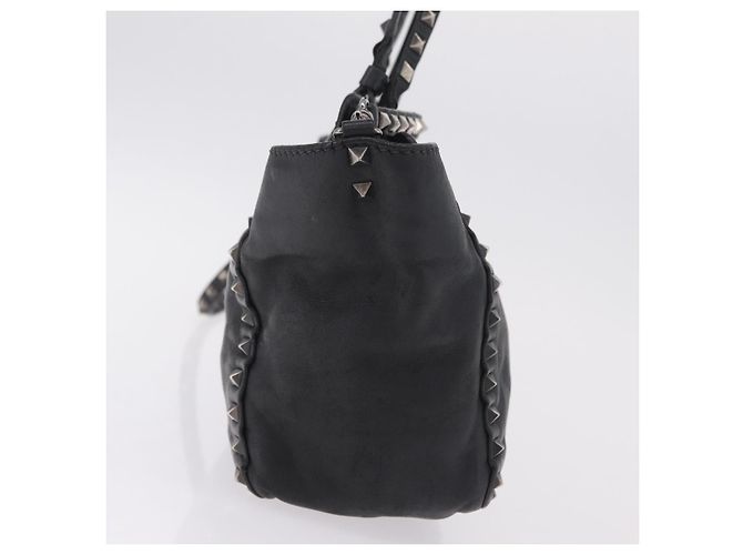 Bolso Valentino Studs de piel 2way Negro Plata Auth ka6536 - vista 6