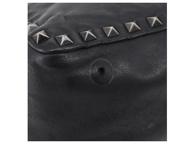 Bolso Valentino Studs de piel 2way Negro Plata Auth ka6536 - vista 8