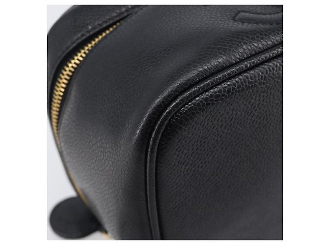 Beauty case CHANEL Vanity Caviar Skin Black Gold CC Auth BA16061V Nero D'oro - vista 15