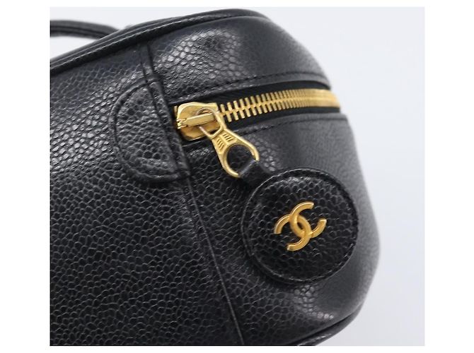 Beauty case CHANEL Vanity Caviar Skin Black Gold CC Auth BA16061V Nero D'oro - vista 18