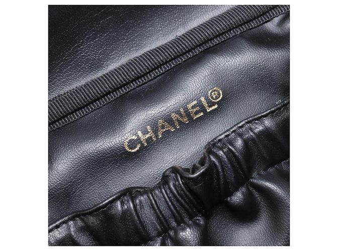 Beauty case CHANEL Vanity Caviar Skin Black Gold CC Auth BA16061V Nero D'oro - vista 20