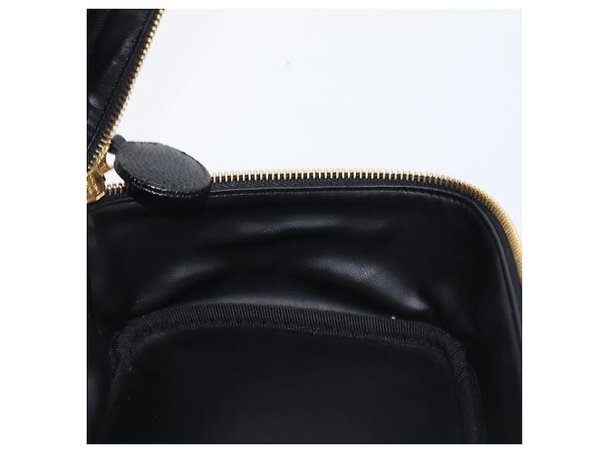Beauty case CHANEL Vanity Caviar Skin Black Gold CC Auth BA16061V Nero D'oro - vista 21
