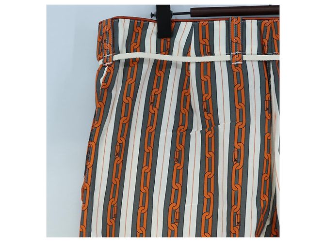 Pantaloni LOUIS VUITTON Cotone 40 Orange LV Auth 206947M Arancione - vista 10