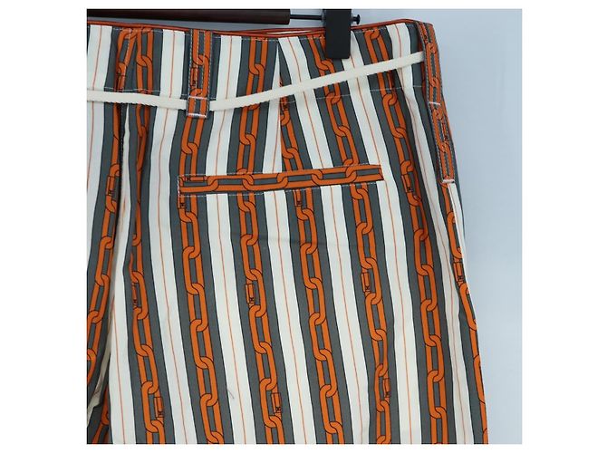 Pantaloni LOUIS VUITTON Cotone 40 Orange LV Auth 206947M Arancione - vista 11