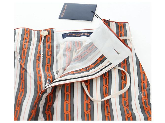 Pantaloni LOUIS VUITTON Cotone 40 Orange LV Auth 206947M Arancione - vista 18