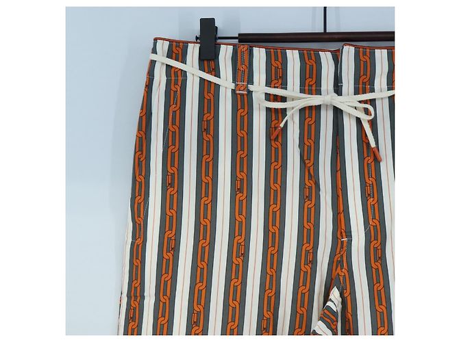 Pantaloni LOUIS VUITTON Cotone 40 Orange LV Auth 206947M Arancione - vista 2