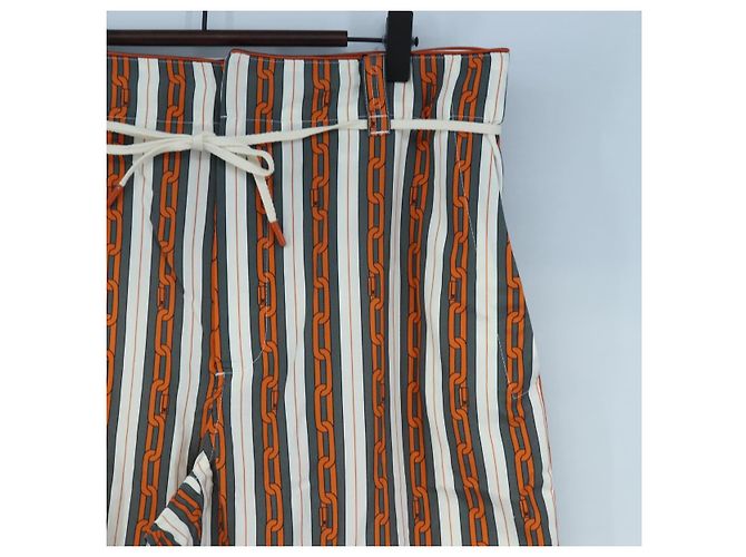 Pantaloni LOUIS VUITTON Cotone 40 Orange LV Auth 206947M Arancione - vista 3