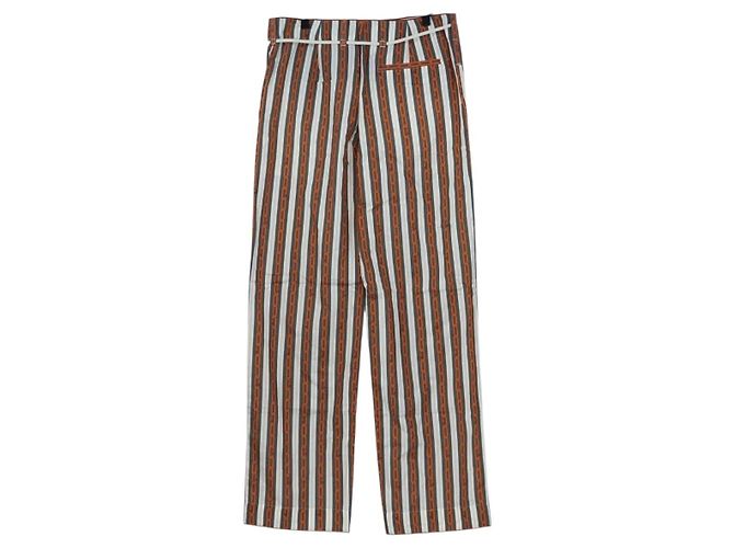 Pantaloni LOUIS VUITTON Cotone 40 Orange LV Auth 206947M Arancione - vista 9