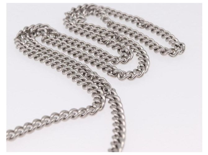 Balenciaga Chain Shoulder Compact Wallet Leder 2way Weiß 623241 Auth 202531M Silber - Ansicht 14