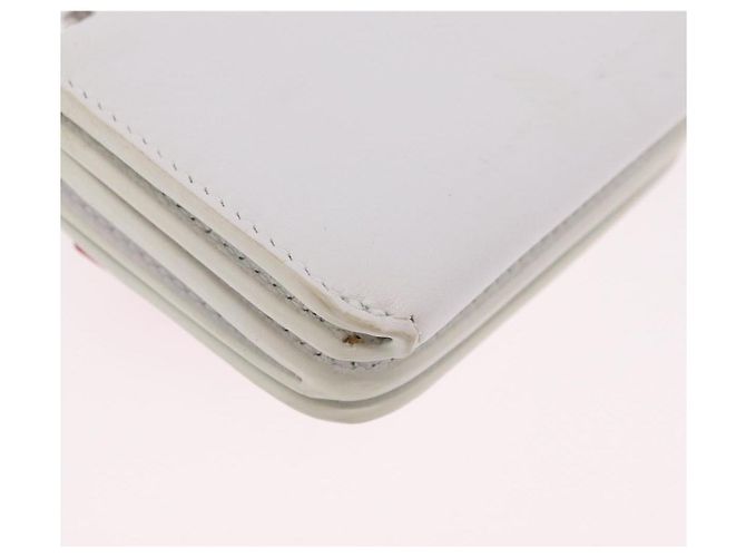 Balenciaga Chain Shoulder Compact Wallet Leder 2way Weiß 623241 Auth 202531M Silber - Ansicht 17