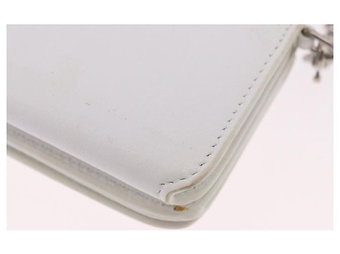 Balenciaga Chain Shoulder Compact Wallet Leder 2way Weiß 623241 Auth 202531M Silber - Ansicht 18
