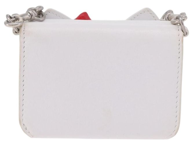 Balenciaga Chain Shoulder Compact Wallet Leder 2way Weiß 623241 Auth 202531M Silber - Ansicht 3