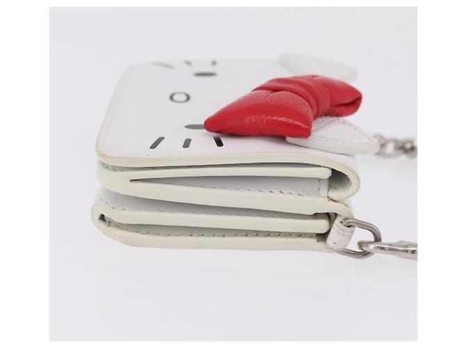 Balenciaga Chain Shoulder Compact Wallet Leder 2way Weiß 623241 Auth 202531M Silber - Ansicht 4