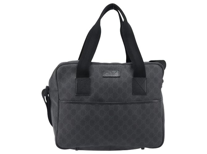 Borsa a mano GUCCI GG Supreme PVC 2way Nero 170058 Auth 204755A - vista 13