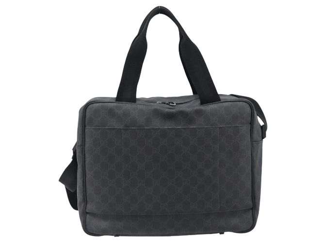 Borsa a mano GUCCI GG Supreme PVC 2way Nero 170058 Auth 204755A - vista 2