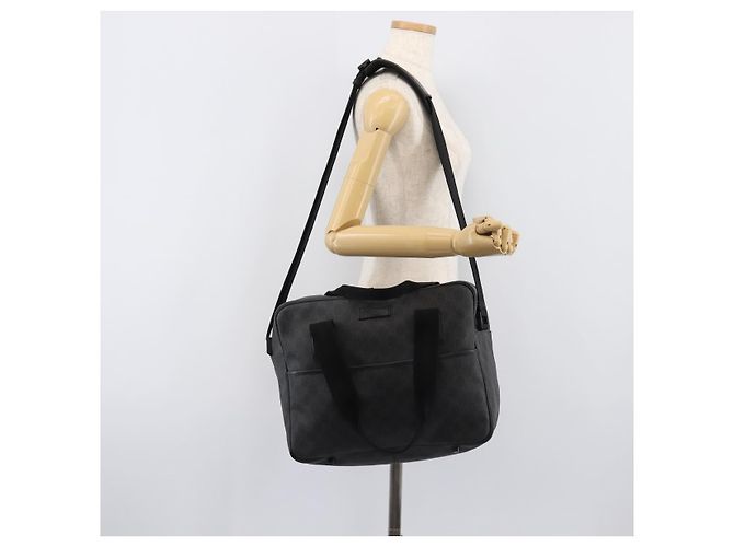 Borsa a mano GUCCI GG Supreme PVC 2way Nero 170058 Auth 204755A - vista 28