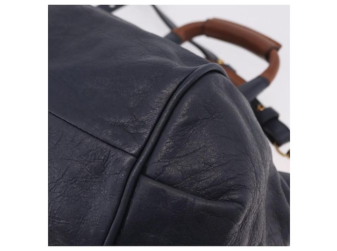 Chloé Sac à main Chloe Etel en cuir 2way Navy Gold Auth 206768 Doré Bleu Marine - vue 19