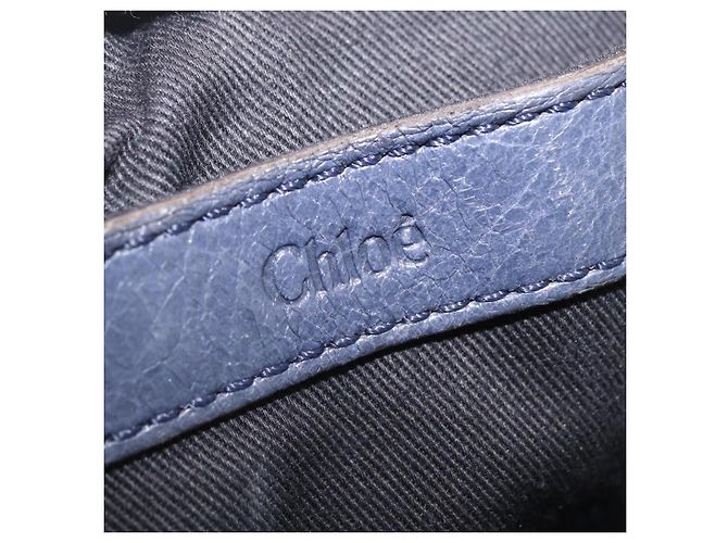 Chloé Sac à main Chloe Etel en cuir 2way Navy Gold Auth 206768 Doré Bleu Marine - vue 23